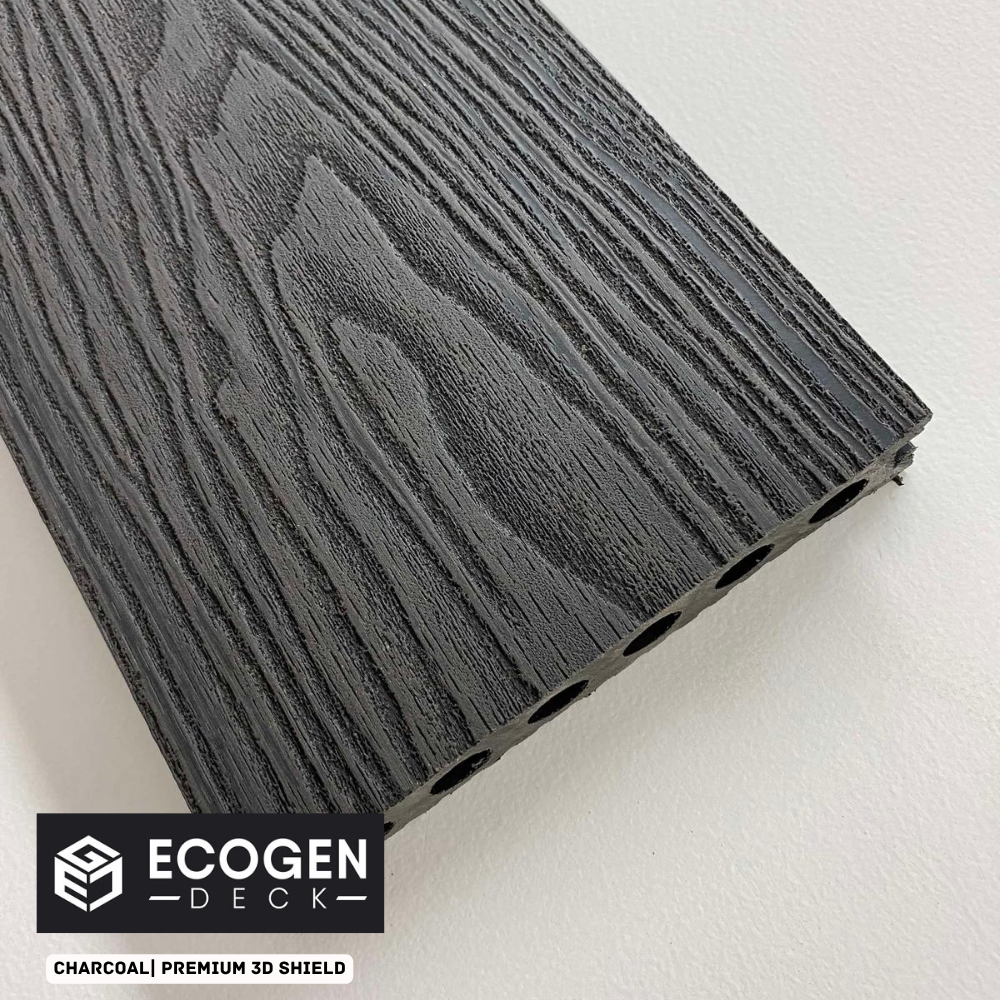 Charcoal composite decking